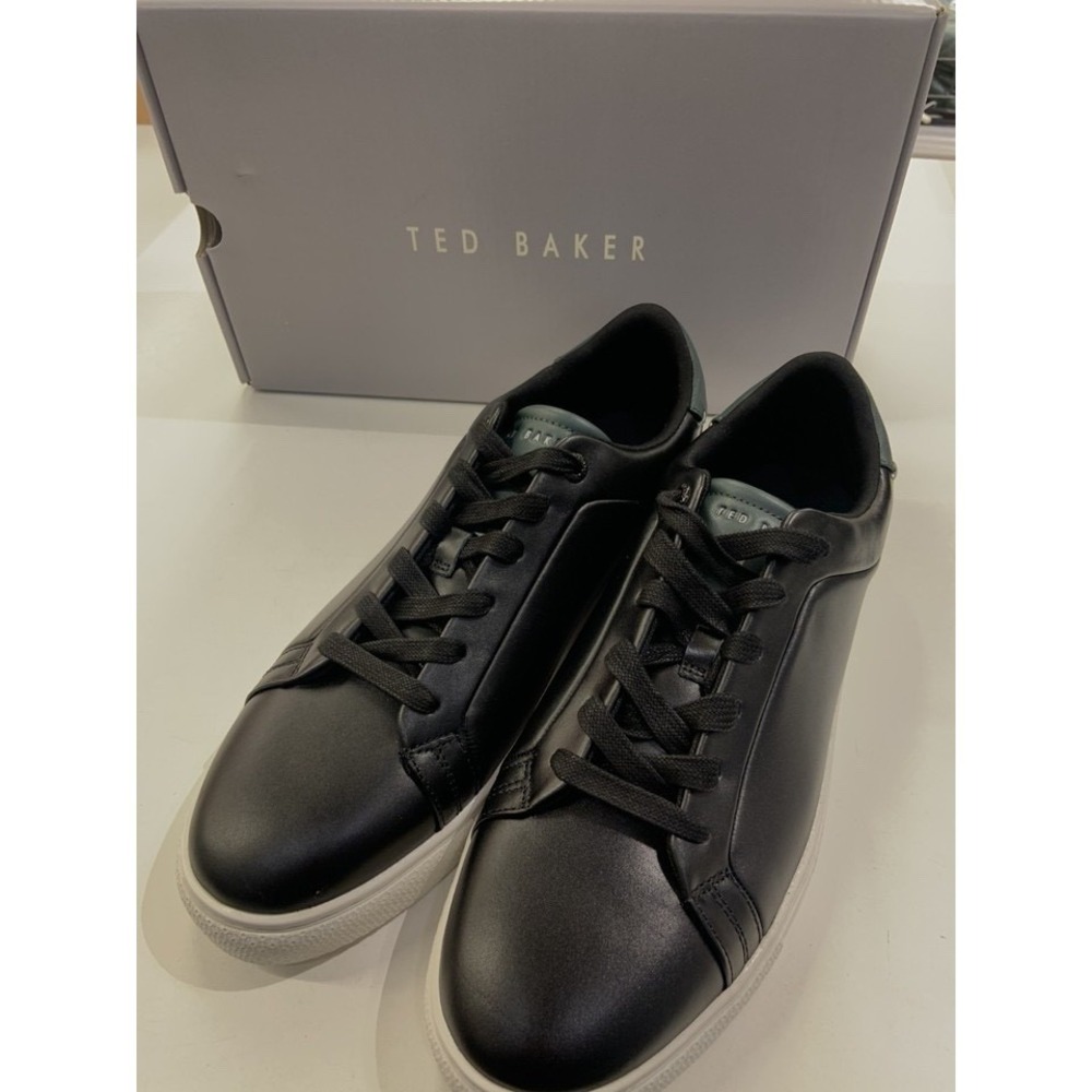 Ted Baker Mens Shoes Black Sneakers Leather Upper Memory Foam Breathable Sz 12